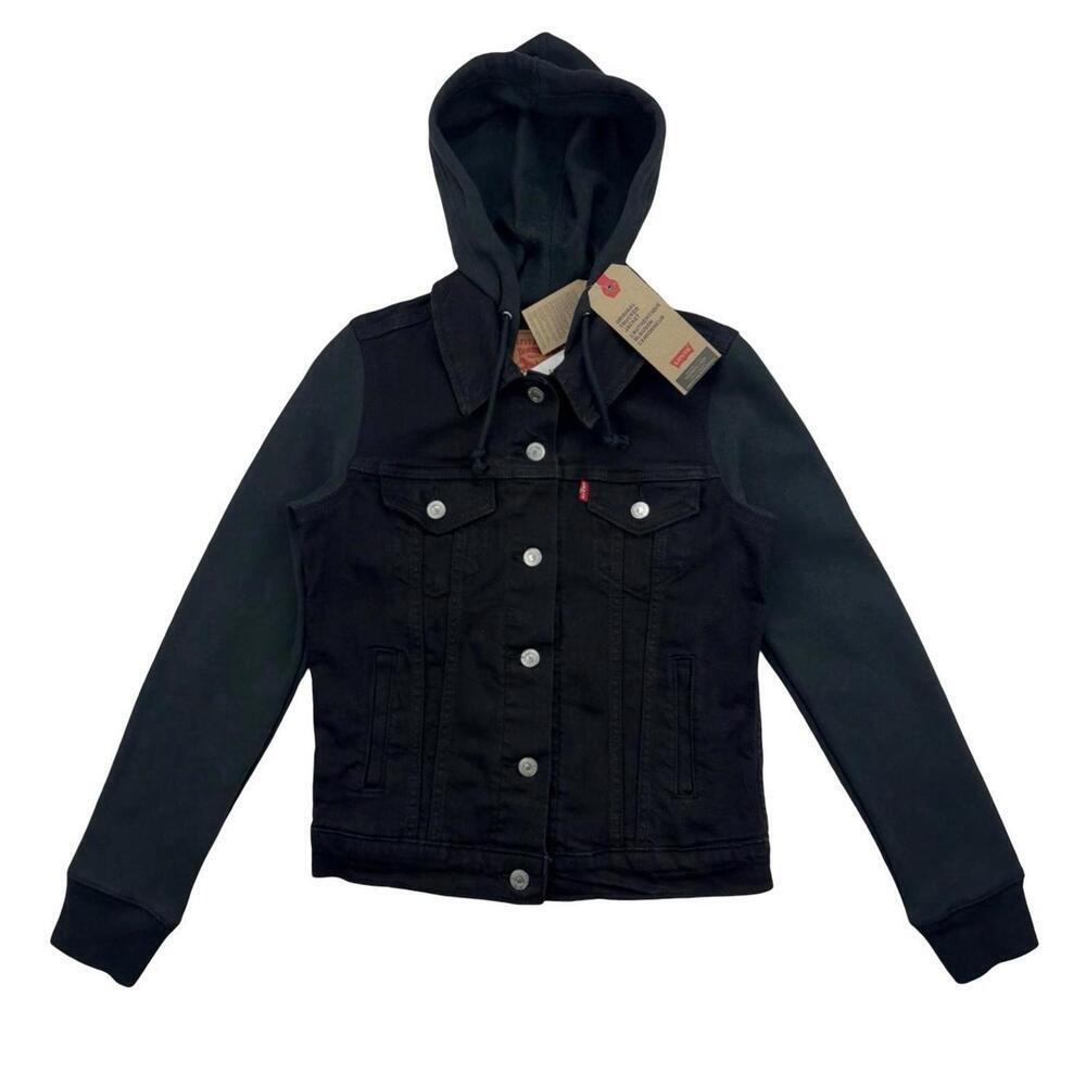 Levi's Hybrid Hoodie Trucker Jacket Black Size XS
